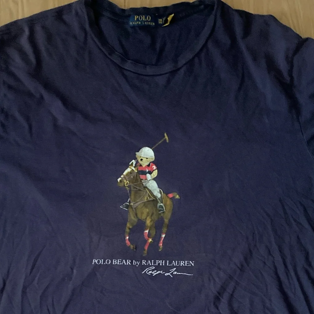 Ralph Lauren Polo Bear Graphic Tee in Navy Blue - Picture 2 of 5